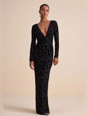 Lulu's Elegant Teal Dress-intricate velvet design .